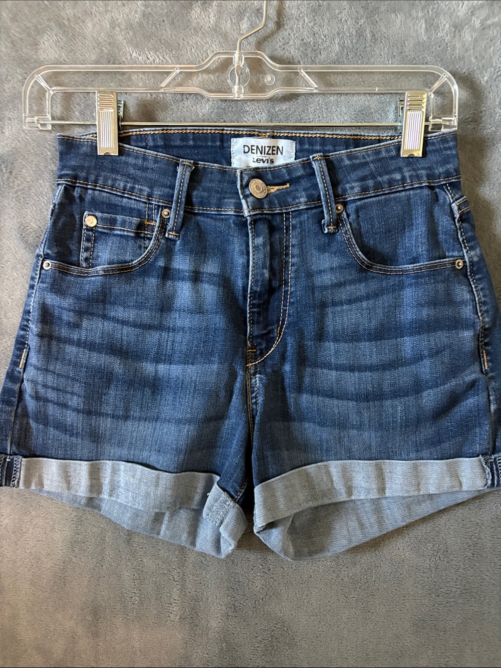 Denizen from Levi's Dark Blue Roll-Cuff Denim Shorts